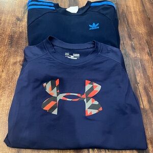 Lot of two Boys XL long sleeve shirts, Adidas and Under Armour, like new